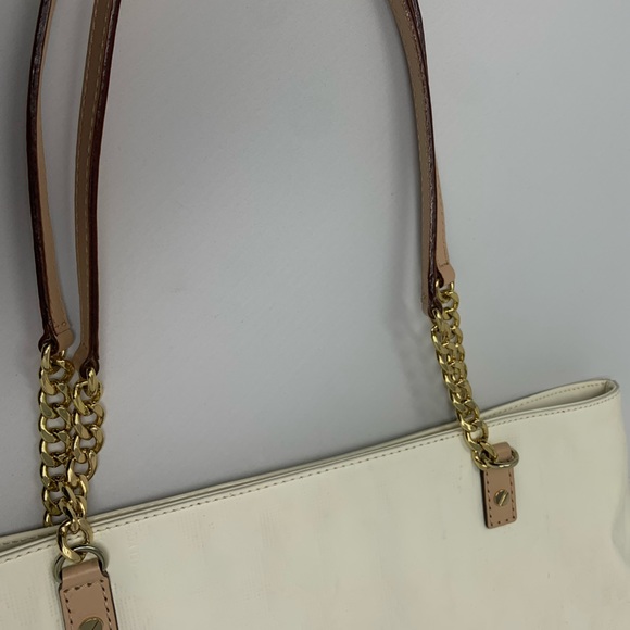 Michael Kors White Monogram Bag with Tan Straps - Picture 8 of 12
